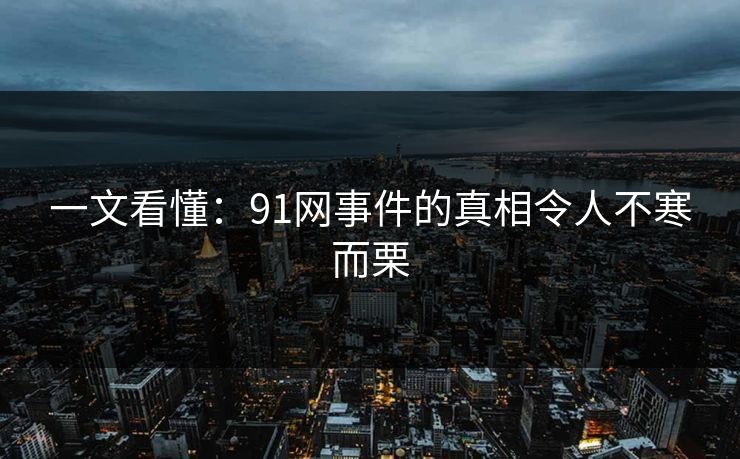一文看懂：91网事件的真相令人不寒而栗