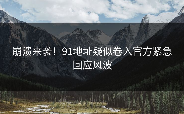 崩溃来袭！91地址疑似卷入官方紧急回应风波