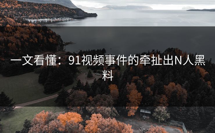 一文看懂：91视频事件的牵扯出N人黑料