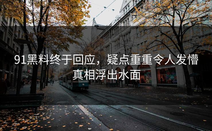 91黑料终于回应，疑点重重令人发懵真相浮出水面