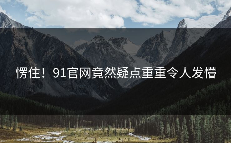 愣住！91官网竟然疑点重重令人发懵